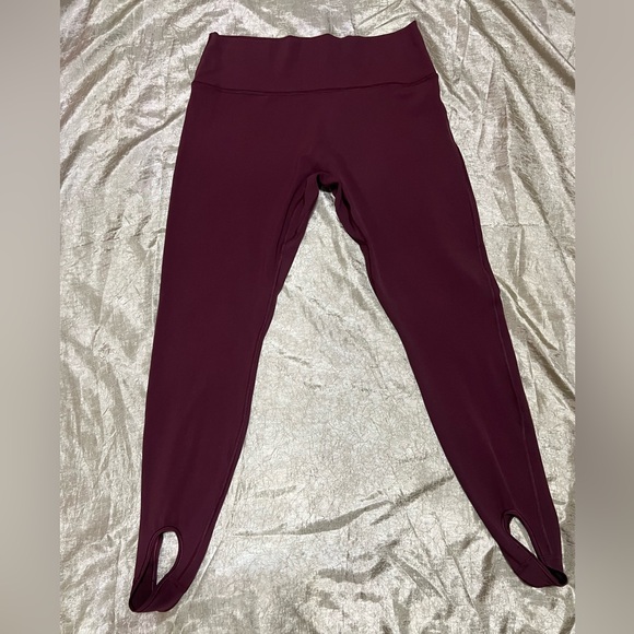 Athleta Pants - Athleta Transcend High Rise Stirrup Maroon Legging Pant Size XL